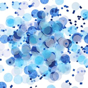 tecunite 1 inch tissue paper confetti white blue table confetti for boys baby shower birthday decoration, 1.76 oz