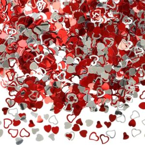 iconikal bulk party foil confetti, valentine’s love hearts, 3,000 count
