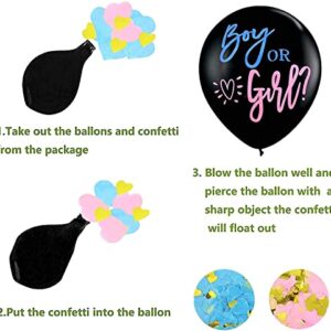 GRIT Jumbo 36 Inch Baby Gender Reveal Balloon, BOY OR GIRL Black Printed Balloons Gender Reveal Party Decoration, Gender Reveal Balloon , Baby Gender Reveal , Gender Reveal Ballons