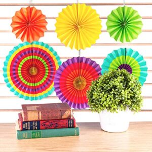 Super Z Outlet 12 Paper Fan Mexican Fiesta/Cinco De Mayo /Carnival/ Taco Tuesday Kids Party Hanging Decoration Supplies