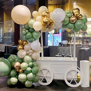 Sage Green Balloon Garland Arch Kit 79PCS Olive Green Peach White Gold Balloons for Forest Safari Jungle Tropical Theme Decorations Baby Bridal Shower Birthday Party