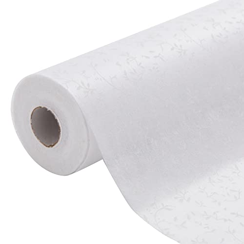 Leaf Print White Aisle Runner for Wedding Ceremony, Reception, Indoor and Outdoor Banquets (3 x 50 ft)