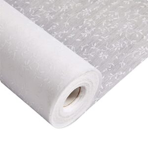 Leaf Print White Aisle Runner for Wedding Ceremony, Reception, Indoor and Outdoor Banquets (3 x 50 ft)