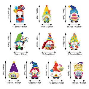 30 Pieces Happy Birthday Swirls Decorations Gnomes Birthday Hanging Swirl Gnomes Hanging Swirls Ceiling Birthday Hanging Swirls Streamers for Birthday Party Decorations Supplies Ornaments, 10 Patterns