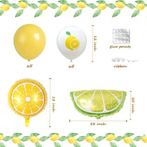 Lemon Bridal Shower Decorations, Homond Party She Found Her Main Squeeze Banner Cake Cupcake Toppers, Fruits Theme Supplies Kit, Paper Fans Balloons for Lemonade Citrus Party, Yellow