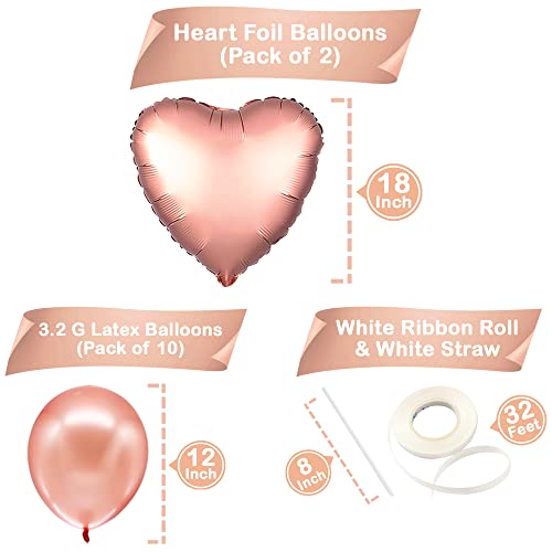 KatchOn, Large Rose Gold Love Balloon Letters - 36 Inch | Heart Balloons, Wedding Shower Balloons | Love Letter Balloons for Romantic Night Decorations | Bridal Shower Decor | I Love You Balloons