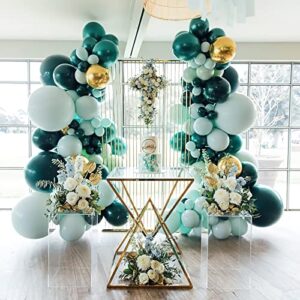 teal balloon garland kit 133pcs dark teal and gold mint green balloons for wedding bridal shower anniversary teal birthday party decorations