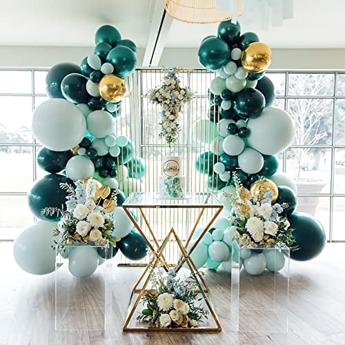 Teal Balloon Garland Kit 133PCS Dark Teal and Gold Mint green Balloons for Wedding bridal shower Anniversary Teal birthday Party decorations