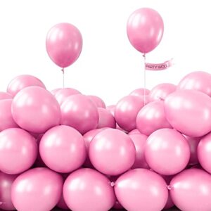 partywoo pink balloons, 120 pcs 5 inch pearl pink balloons, latex balloons for balloon garland or balloon arch as party decorations, birthday decorations, wedding decorations, baby shower decorations