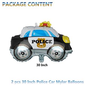 2 Pcs Police Car Shape Super Big Foil Balloon Birthday Party Decorations Supplies