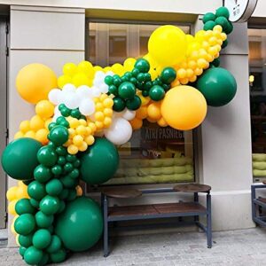 Retro Green Yellow Balloon Garland Arch Kit, Toylin 18 Inch,10 Inch, 5 Inch Green and Yellow White Balloons Green Balloons Set for Wedding Birthday Balloons Baby Shower Decorations