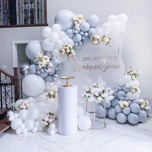 PartyWoo Retro Blue Balloons, 50 pcs 12 Inch Dusty Blue Balloons, Grayish Blue Balloons for Balloon Garland as Party Decorations, Birthday Decorations, Wedding Decorations, Baby Shower Decorations