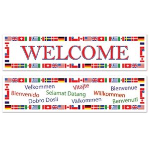 Beistle World Flags Party Decorations with Flag Whirls, Pennant Streamer, and International Welcome Banner