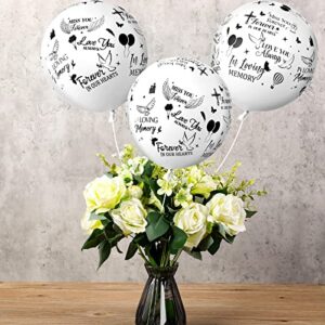 100 Pcs Memorial Balloons Funeral Remembrance Latex Balloons Celebration of Life Decorations White Heavenly Birthday Balloons to Release in Sky for Funeral Favors Condolence Bereavement Grave