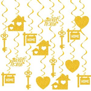 40 pieces housewarming party decorations welcome home decorations glitter gold hanging swirls welcome home party hanging swirl supplies housewarming hanging signs for welcome home party decorations