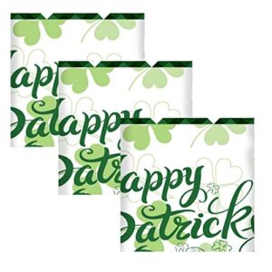 Gatherfun Saint Patrick’s Day Disposable Tablecloth Green Shamrocks Plastic Table Cover for Irish Party Decoration 3 Pack 54 X 108 Inch