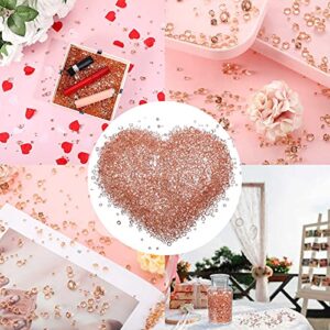 FECEDY 4000PCS Luxury Shiny Rose Gold Crystal Diamond for Wedding Bride Show Birthday Bachelorette Party Table Decorations, 4000 Piece Assortment