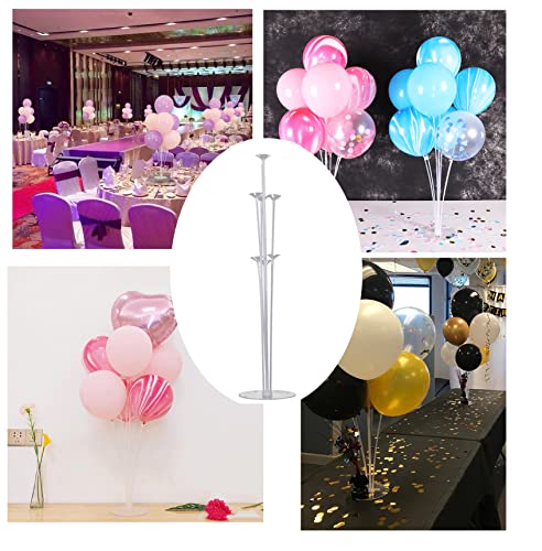 10 Sets of Balloon Stand Kits 28'' balloon base, Reusable Balloon Column Stand kit for Table, Tie Tool, Flower Clips, for Birthday Wedding Party Decorations (10 set)