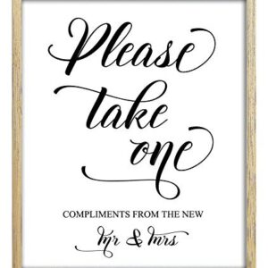 Please Take One Sign, Wedding Favors Sign, Party Print, Compliments from The New Mr. & Mrs. Favor Sign Party Decor