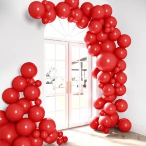 HOUSE OF PARTY White Balloons Garland Kit with Red Balloons Garland Kit - 180 Pcs Balloon Arch for Wedding, Anniversary, Birthday & Bridal Shower Party Decorations