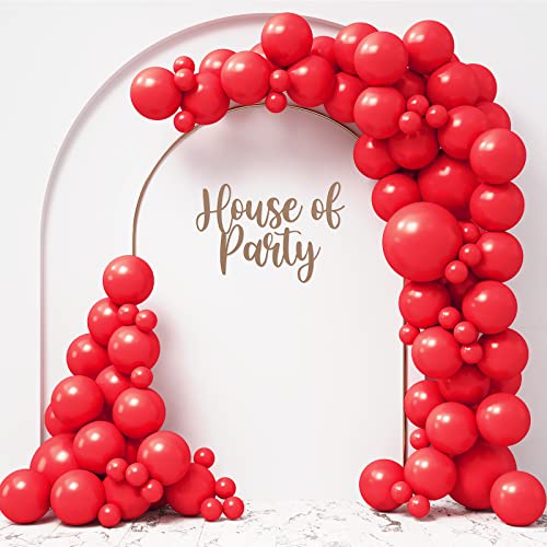 HOUSE OF PARTY White Balloons Garland Kit with Red Balloons Garland Kit - 180 Pcs Balloon Arch for Wedding, Anniversary, Birthday & Bridal Shower Party Decorations