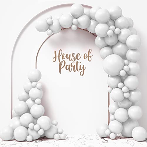 HOUSE OF PARTY White Balloons Garland Kit with Red Balloons Garland Kit - 180 Pcs Balloon Arch for Wedding, Anniversary, Birthday & Bridal Shower Party Decorations