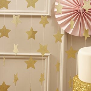 ginger ray pastel perfection sparkling star garland bunting for weddings or parties, gold, 1