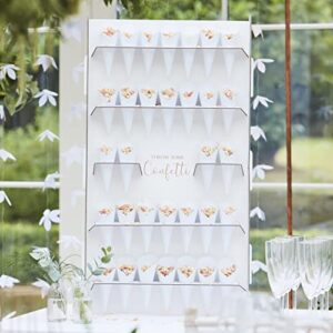 ginger ray botanical wedding bronze foiled stand with confetti cones, paper