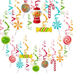 30ct candyland party decorations colorful lollipop hanging swirls candy party decoration candyland birthday party supplies for kids birthday two sweet baby shower classroom sweet shop party supplies