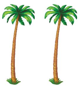 beistle 2 piece durable jointed cardstock paper palm trees luau birthday decorations summer tropical party accessory beach theme hawaiian photo prop background