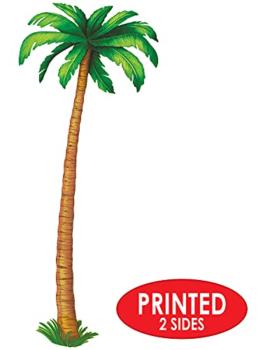 Beistle 2 Piece Durable Jointed Cardstock Paper Palm Trees Luau Birthday Decorations Summer Tropical Party Accessory Beach Theme Hawaiian Photo Prop Background