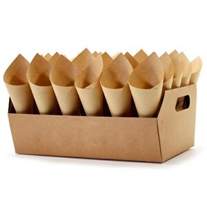 wedding confetti cone stand box – 30pieces of cone papers and 30holes for 30 confetti cones box (blank kraft, 1)