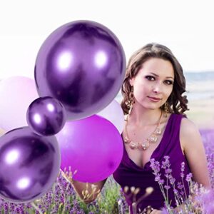 Metallic Purple Balloons-Thickened 86Pcs Chrome Purple Balloons Different Sizes 5/10/12/18 inch Purple Balloon Garland Arch Kit for Birthday Wedding Halloween Christmas Anniversary Party