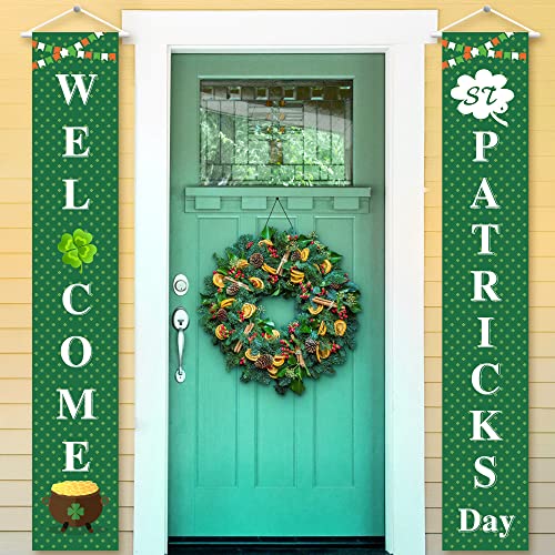 KatchOn, St Patricks Day Banner, 2 Pieces - Big, 72x12 Inch | St Patricks Day Banners for St Patricks Day Party Decorations | Happy St Patricks Day Door Sign for St Patricks Day Decorations Outdoor