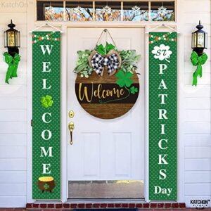 KatchOn, St Patricks Day Banner, 2 Pieces - Big, 72x12 Inch | St Patricks Day Banners for St Patricks Day Party Decorations | Happy St Patricks Day Door Sign for St Patricks Day Decorations Outdoor