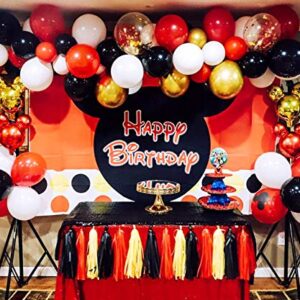 62 Pack Black White Red Chrome Gold Confetti Balloons for Graduation Casino Card Night Poker Las Vegas Wedding Birthday Party Decorations