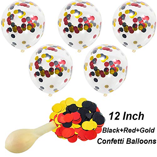 62 Pack Black White Red Chrome Gold Confetti Balloons for Graduation Casino Card Night Poker Las Vegas Wedding Birthday Party Decorations