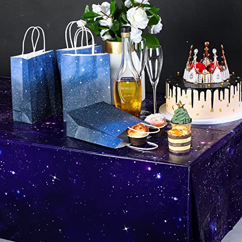 Space Party Tablecloth Purple Nebula Galaxy Plastic Table Cover Space Star Tablecloth Disposable Starry Night Sky Table Cover for Birthday Home Decorations and Supplies, 54 X 108 Inch (1 Pack)