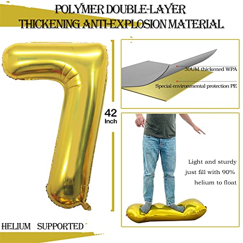 GOER 42 Inch Gold Number 70 Balloon,Jumbo Foil Helium Balloons for 70th Birthday Party Decorations and 70th Anniversary Event