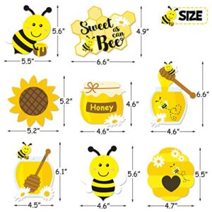 Faisichocalato 45PCS Honey Bumble Bee Hanging Swirl Decoration Ceiling Streamers for Bee Themed Birthday Party Sweet as Can Bee Baby Shower Gender Reveal Bridal Shower Supplies