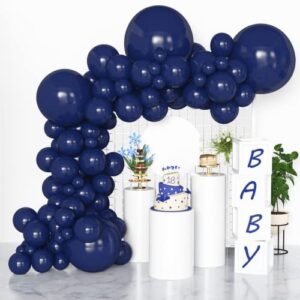 navy blue balloon garland kit, 84 pieces dark blue balloons navy balloons different sizes with 18/12/10/5 inches for gender reveal, birthday party, bridal shower, baby shower