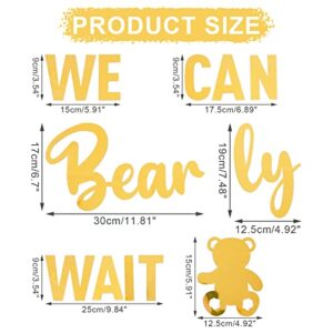 We Can Bearly Wait Teddy Bear Baby Shower Decorations, Baby Bear Sign, Baby Bear Sign,Decor for Teddy Bear Theme Girl Boy Baby Shower Birthday Party Decorations,Gender Reveal Door Hanging Photo Props