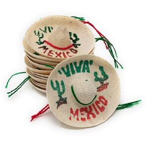 mini mexican sombrero hats 12 pack – mexican fiesta decorations – cinco de mayo tabletop party supplies