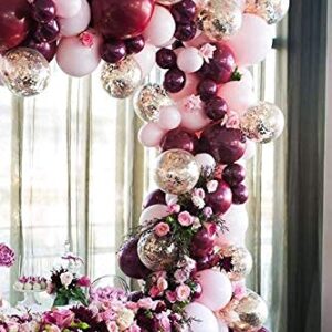 118Pcs Burgundy and Chrome Gold Balloons Garland Arch Kit for Wedding Bridal Girl Birthday Party Celebration Baby Shower Ceremony Anniversary Decoration Balloon Chain (Burgundy) (burgundy)