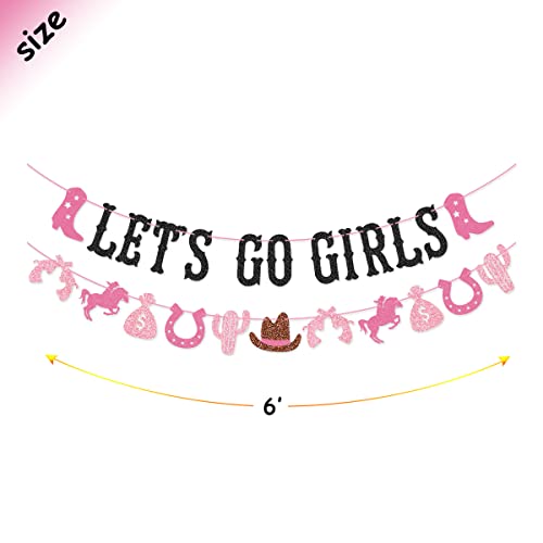 Let's Go Girls Banner for Western Cowgirl Bachelorette Party Birthday Party Last Rodeo Bachelorette Party Decorations