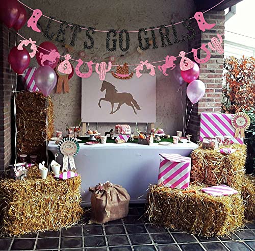 Let's Go Girls Banner for Western Cowgirl Bachelorette Party Birthday Party Last Rodeo Bachelorette Party Decorations