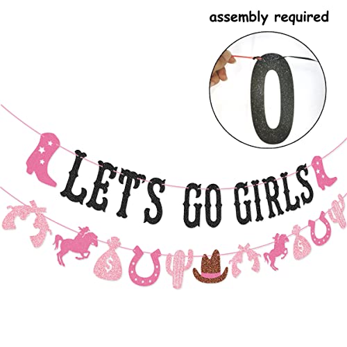 Let's Go Girls Banner for Western Cowgirl Bachelorette Party Birthday Party Last Rodeo Bachelorette Party Decorations