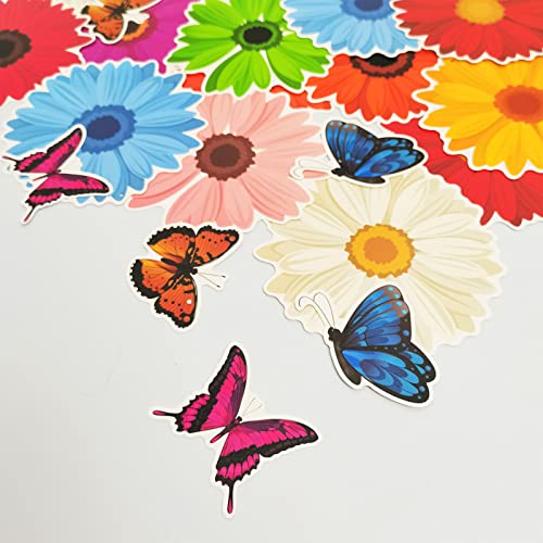 48 Pieces Spring Sun Flowers Butterfly Hanging Swirl Decorations Spirals Sunflower Party Streamers Wall Ceiling Hanging Supplies Favors Spring Summer Birthday Party Decorations