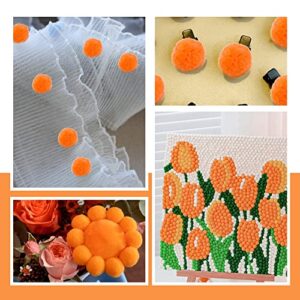 150 Pieces Pom Poms, 1 Inch Orange Craft Pom Poms, Christmas Fuzzy Pompom Puff Balls, Small Pom Pom Balls for DIY Arts, Crafts Projects, Christmas Home Decorations