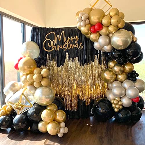 125pcs Metallic Gold Balloons Different Sizes Pack, 18/12/10/5 inch Chrome Gold Latex Balloons Garland Kit for Christmas Birthday Graduation Party Balloons